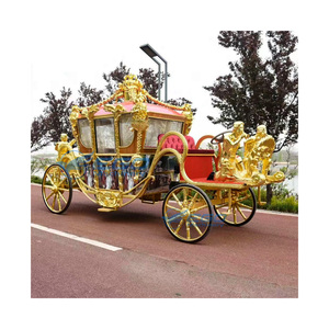 Calèche royale de luxe européenne de haute qualité, sculptée, pour mariage, calèche citrouille de princesse pour la visite des monuments - Product Image 1