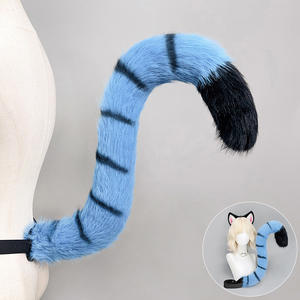 Accesorios de cosplay de Halloween para <span class=keywords><strong>mujer</strong></span>, diadema de orejas de animales de peluche, conjunto de orejas y cola de tigre para convenciones de anime - Product Image 2