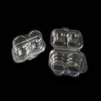 Boîtes en plastique PET transparentes recyclables avec couvercles et deux compartiments pour cupcakes, pain, collations et autres aliments