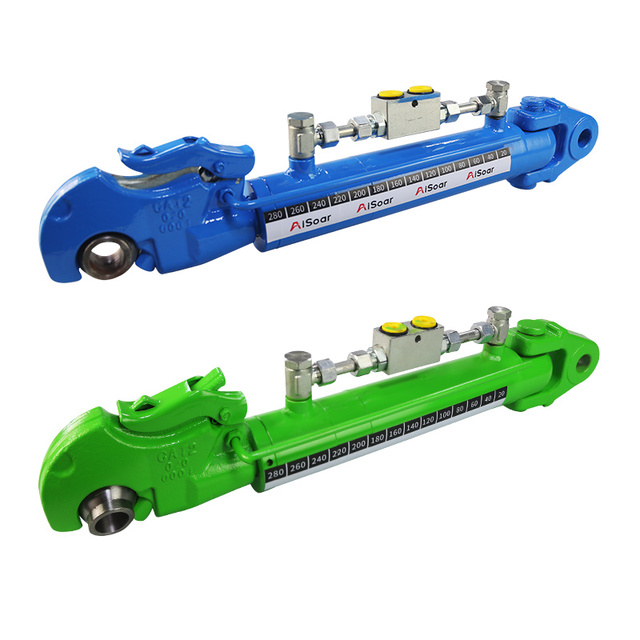 New Stainless Steel Top Link Cat 2-2 with Locking Block 2 X Hoses 2-way Check Valve Piston Cylinder for Tractors