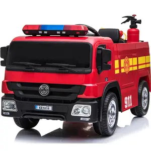kids electric fire truck 12 volt ride on car toy for baby remote