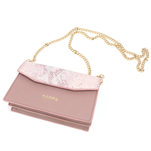 Elegant Pink Shiny PU Leather Women's Mini Luxury Crossbody Bag Envelope Flap Multi Layer Chain <b>Strap</b> <b>Shoulder</b> Bag - Product Image 2