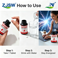 Capsules de caféine OEM, complément énergétique avec caféine, ginseng et vitamine B12 pour stimuler l'énergie, la concentration et les performances