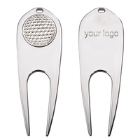 Outil de réparation de divots de golf personnalisé en alliage de zinc 79 mm avec marqueur de balle magnétique, logo gravé, accessoires cadeaux avec emballage, vente en gros OEM