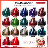 Collection de vernis gel pailletés de Noël Deroi, sans HEMA ni TPO, vernis gel en flacon, logo personnalisé, vente en gros, OEM disponible, vernis gel UV pour les fêtes