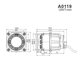 ไฟหน้า LED ทรงกลม 90 มม. สำหรับรถเฟนด์ท รุ่น G334900160012 ไฟหน้าแบบลำแสงสูงอะลูมิเนียมใหม่ พร้อมไฟจอด - Product Image 2