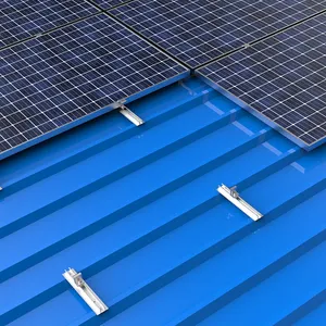 Solusi ekonomis Panel surya pemasangan atap rel Panel surya pemasangan aluminium rel Mini surya untuk atap timah