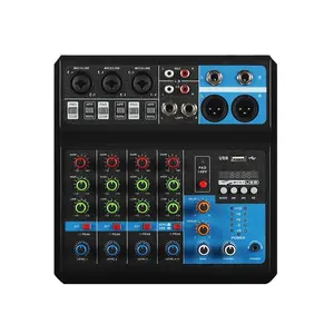 J.I.Y F-5A 5-Channel Sound Mixing Console USB Record PC Playback 48V Phantom Power Delay Mic Effect USB Audio Mixer