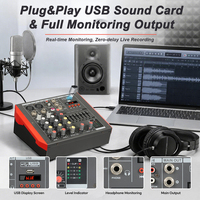 Amplificateur de puissance mini USB 4 canaux ELM MQ4 100W avec console d'effets de mixage pour utilisation sur scène, lecteur karaoké, son parfait