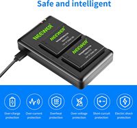 بطارية بديلة NEEWER LP-E17 (عبوة من قطعتين) وشاحن USB مزدوج لكاميرات كانون