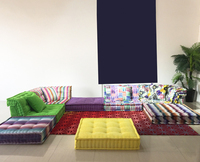 Beaux meubles en tissu, confortable, sol arabe, canapé fantaisie majong, ensemble de canapés modulaires avec dossier réglable