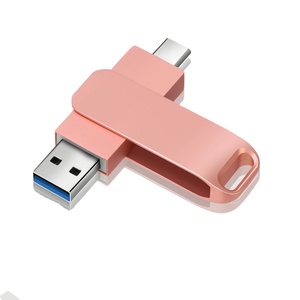 Unidad Flash USB2.0 de Alta Velocidad, Metálica, Giratoria, 2 en 1, Tipo-C, 128GB, con Logotipo Personalizado - Product Image 1