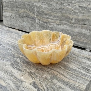 Bol de service moderne en marbre blanc, bol décoratif en pierre naturelle de qualité supérieure pour fruits, salades, en-cas, comptoir de cuisine à prix avantageux - Product Image 6