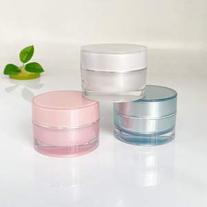 Conteneurs à double paroi populaires <span class=keywords><strong>de</strong></span> petite taille 10 ml 15 ml 30 ml en plastique acrylique noir brillant, <span class=keywords><strong>pot</strong></span> pour gel UV pour ongles, crème - Product Image 1