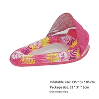 Wilda W172 Canapé gonflable de piscine pour adulte avec pare-soleil et dossier en maille, matelas flottant en forme de feuilles d'érable