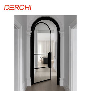 باب زجاجي مخصص على شكل قوس من سبائك الألومنيوم المطاوع، تصميم عصري على الطراز الفرنسي القديم، مناسب للشقق والمطابخ والفنادق - Product Image 2