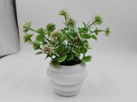 Bonsai Artifisial Realistis Berkualitas Tinggi, Tanaman Hijau Palsu dalam Pot Bertingkat untuk Dekorasi Meja & Kafe Dalam Ruangan