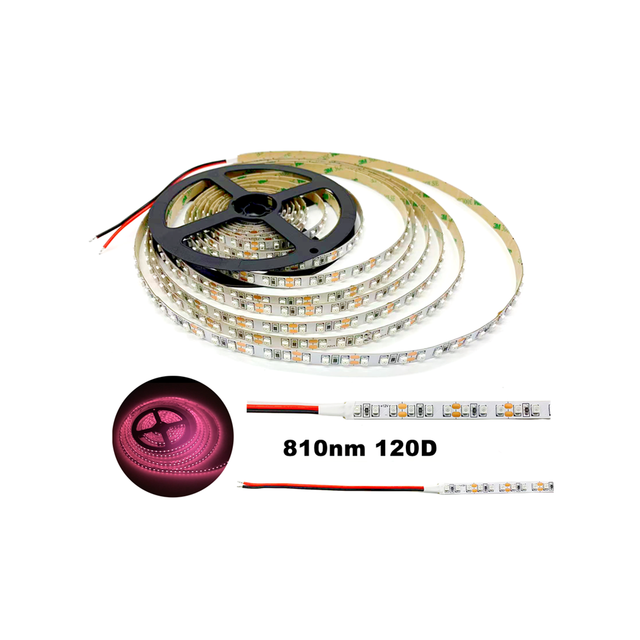 Infrared IR 810nm DC12V 48W 600LED 120 Led/m IP20 Flexible SMD 3528 LED Strip Light for Skin Therapy