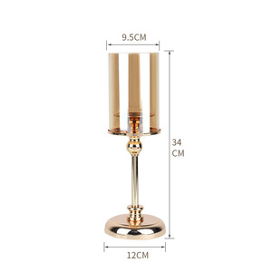 Decoración del hogar Sala de estar Portavelas para velas Centros DE MESA DE BODA Candelabros de metal dorado - Product Image 5