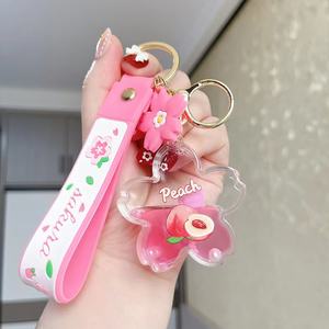 2022 크리 에이 티브 액체 셰이커 키 체인 보바 우유 차 컵 액체 유사 부동 귀여운 동물 키 체인 - Product Image 4