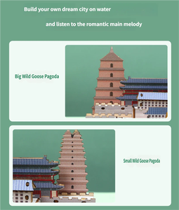 Caja de música de madera DIY de la antigua capital de Xian, rompecabezas arquitectónico 3D con pagoda y muro de ciudad, coleccionable cultural, decoración, regalo, juguete - Product Image 4