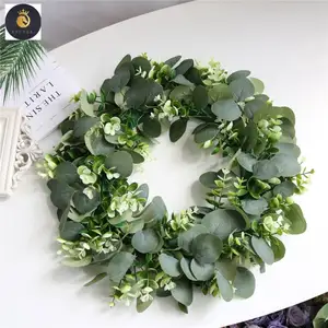 Праздничный домашний декор, искусственный Шелковый лист эвкалипта, искусственные зеленые листья эвкалипта, венок