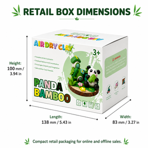 Kit de Pâte à Modeler Panda DIY Mini Personnalisé en Gros, Séchage à l'Air, Non Toxique, 12 Couleurs, Jouet Artisanat de Scénographie pour Enfants, OEM - Product Image 6
