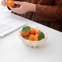 Corbeille à fruits en céramique transfrontalière, plateau de rangement pour fruits, plateau à collations et bonbons pour table basse de salon, style nordique simple et solide