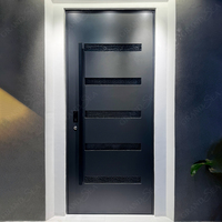 Pintu Masuk Modern Eropa untuk Villa, Pintu Pivot Hunian dari Baja Anti Karat 36 48 Inci, Pintu Eksterior untuk Rumah