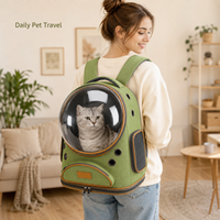 Sac à dos de transport léger et respirant pour animaux de compagnie, pour petits chiens et chats, sac de voyage portable en tissu Oxford avec fenêtre panoramique à bulles