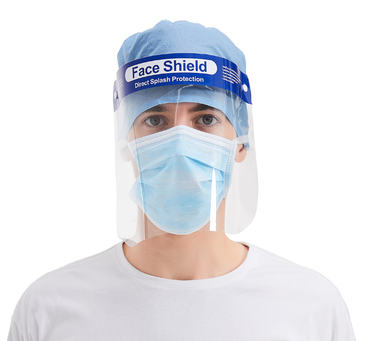 CE FDA 510K Больничная маска для лица ASTM F2100, маска для лица с защитой для глаз, одноразовая маска для лица