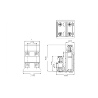 Bloc de bornes à vis pour circuit imprimé, style européen, 2 pôles, contacts en laiton, modèle 17,50 mm d'espace entre les bornes, >30 AWG, 65A, 2500V, protection contre les surtensions, marque XLCF, Guangdong
