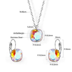 Zircon Note <b>Jewelry</b> <b>Set</b> Stainless Steel <b>Jewelry</b> Trendy Animalcrystal Type Women Earrings and Pendant Statement <b>Gold</b> <b>Jewelry</b> <b>Sets</b> - Product Image 3