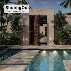 300X600mm azulejo de cerámica piscina paisaje piscina salvaje África deslizamiento mate 10mm acristalado exterior piso de porcel - Product Image 5