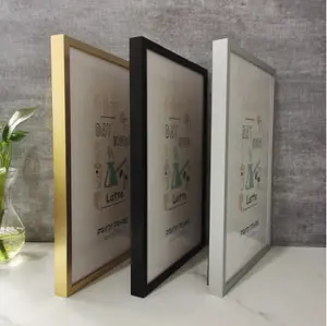 Sale Living Room Decor A4 Size Golden Aluminum Metal Photo Frame for Home Hotel Office