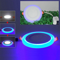 Panneau de lumière LED Double couleur 6W 9W 16W 24w 3 modèles de lampe LED panneau de lumière LED plafonnier Spot encastré AC110V 220V + pilote