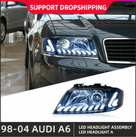 Projecteurs LED pour phares avant avec lentille laser, ensemble de phares avec feux de jour LED et clignotants séquentiels pour Audi A6 C5 1997-2004
