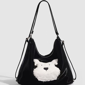 Sac à bandoulière et à bandoulière en daim à motif de chien - Product Image 5