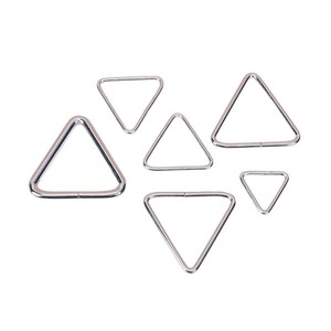 Hebilla triangular de metal, hierro niquelado, 2-5 cm, varios tamaños, para correas de mascotas, accesorios de equipaje, duradera - Product Image 1