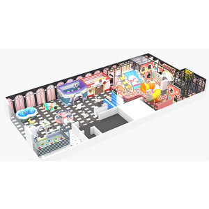 Morandi Indoor Children Playground Steel pink with Roller <b>Slide</b> Spiral <b>Slide</b> Ball <b>Pool</b> Mini Town 212SQM School Use - Product Image 4
