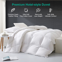 Couette en Duvet d'oie de luxe, Ultra douce, 100% coton, housse, nuage, duveteuse, très chaude