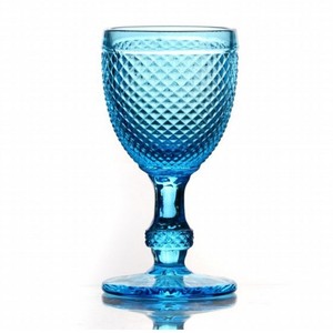 10オンス ヴィンテージデザイン ブルーワインゴブレットグラス 結婚式パーティーイベント用 - Product Image 3