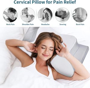 Almohada Ergonómica para el Cuello, Almohada Ortopédica de Espuma Viscoelástica con Forma de Mariposa para Aliviar el Dolor de Cuello al Dormir - Product Image 2