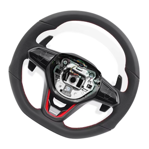 Volant en cuir pour Volkswagen <span class=keywords><strong>Golf</strong></span> 8 MK8 POLO Goif <span class=keywords><strong>7</strong></span> GTI <span class=keywords><strong>R</strong></span>-<span class=keywords><strong>line</strong></span> MK7 MK6 Passat CC Scirocco Touareg Cra Volant - Product Image 6