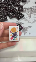 Jeu de Mahjong en Acrylique de Luxe au Design Mexicain Moderne avec Tuiles Imprimées Colorées pour 4 Joueurs, Jeu de Table pour Fêtes Familiales