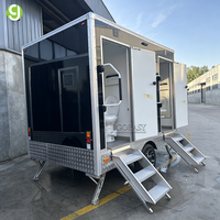 Goeasy - Remorque de toilettes mobiles noires pour extérieur, unité de toilettes portable et mobile