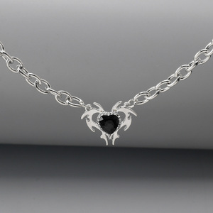 Nouveaux Colliers Pendentifs Cœur de Petit <span class=keywords><strong>Diable</strong></span> Personnalisés pour Femmes et Hommes, Colliers de Couple Cœurs en Strass, Bijoux - Product Image 4