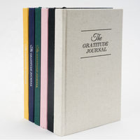Journal de gratitude de planificateur de bien-être et de manifestation inspirante de réflexion quotidienne à couverture rigide en tissu de lin personnalisé