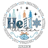 Autocollant thermocollant en silicone plastisol motif bonhomme de neige bleu pour impression sur t-shirt, transfert thermique, sérigraphie, logo lavable