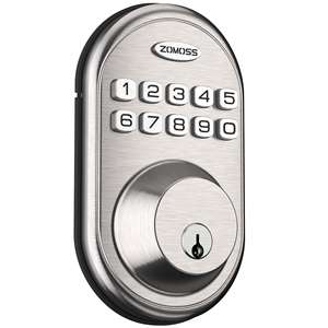 โซมอส สมาร์ท ดอร์ล็อคประตูเหล็กอัลลอยด์อะลูมิเนียม ป้องกันการแอบดูรหัส ลายนิ้วมือ รองรับแอพ ล็อคความปลอดภัยระดับบี - Product Image 1